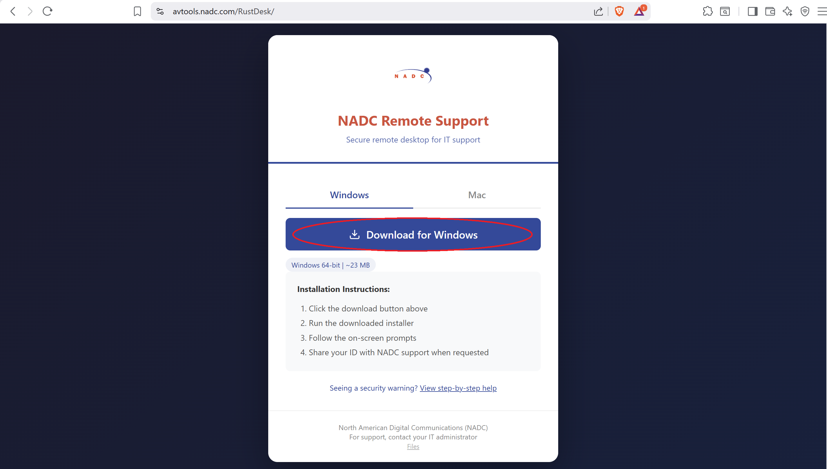 Click Download for Windows